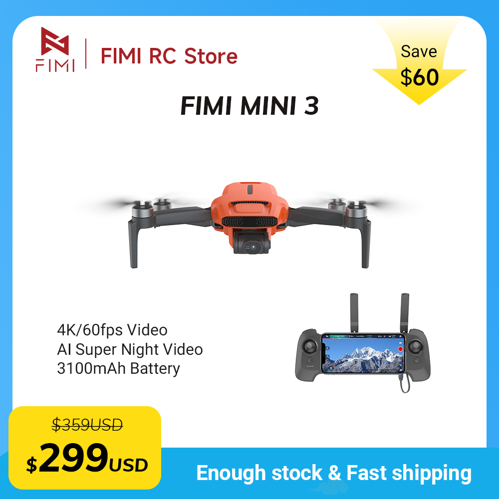 FIMI MINI 3 Camere Drone 4K 60 - Drone Gimbal 评论和价格